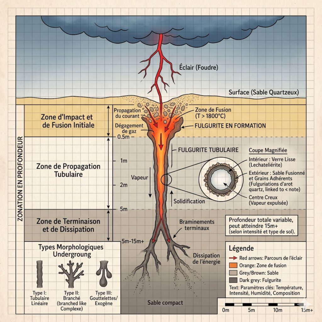Profondeur de formation de la fulgurite