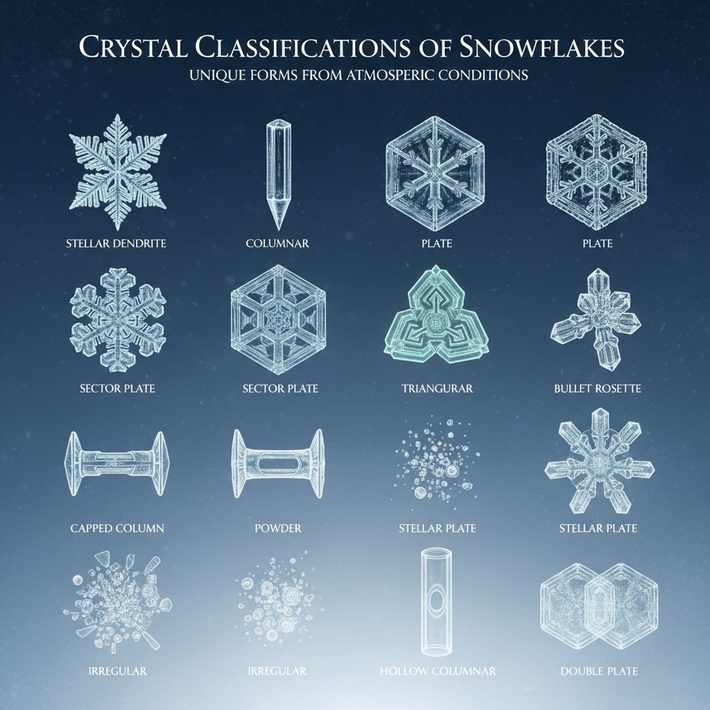Les differentes Cristalisations du Flocon de Neige