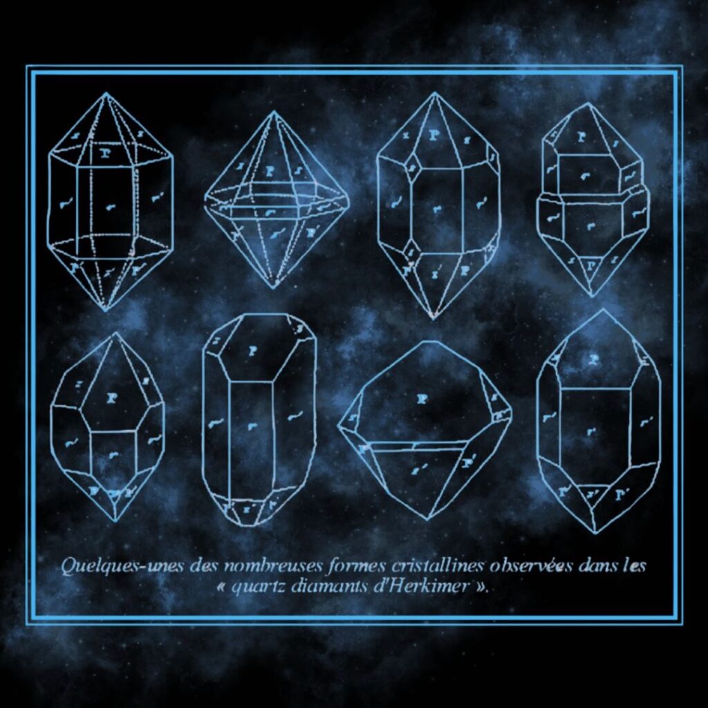 Les différentes cristallisations du diamant d'herkimer