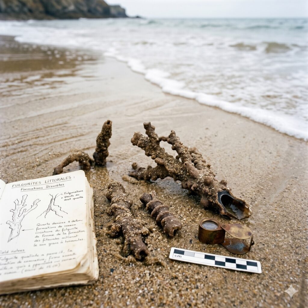 fulgurite à la plage