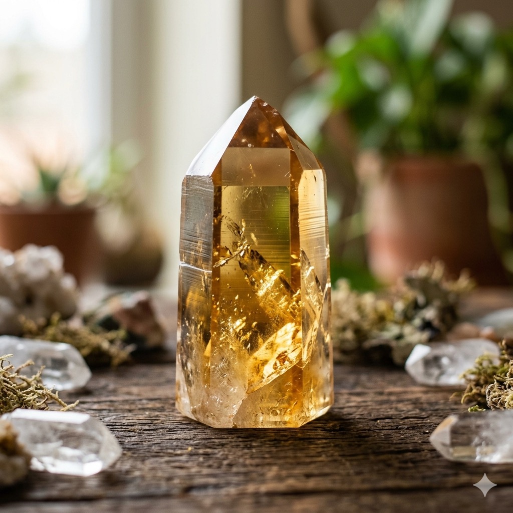 Prisme de citrine naturelle