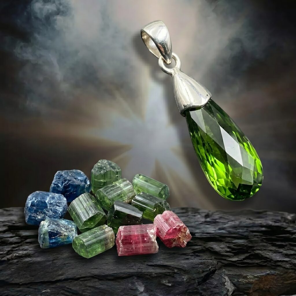 Tourmaline verte et noire