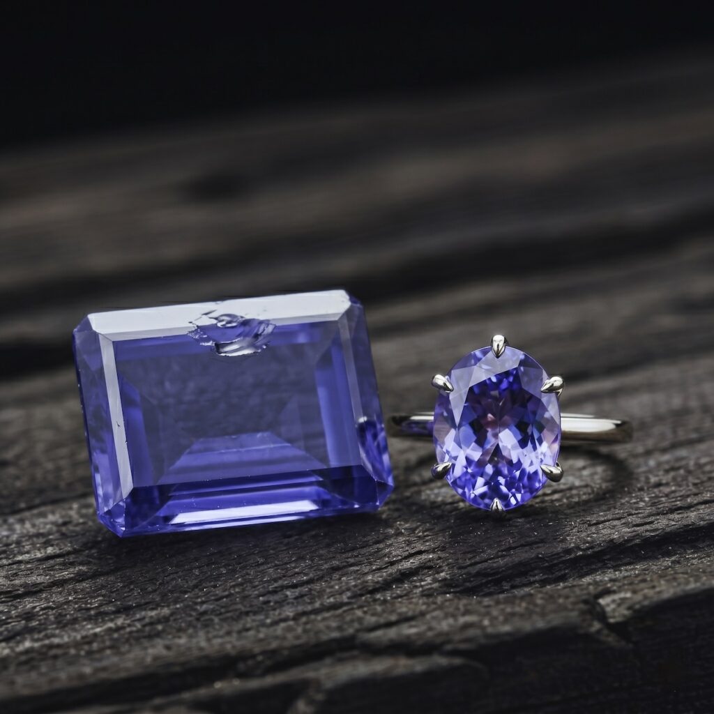 Bague en tanzanite