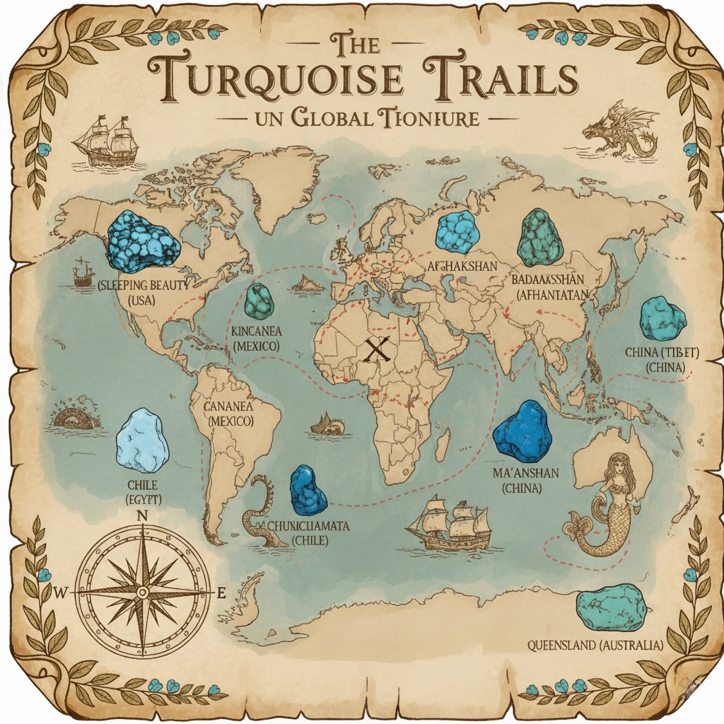 Carte des Turquoise du Monde
