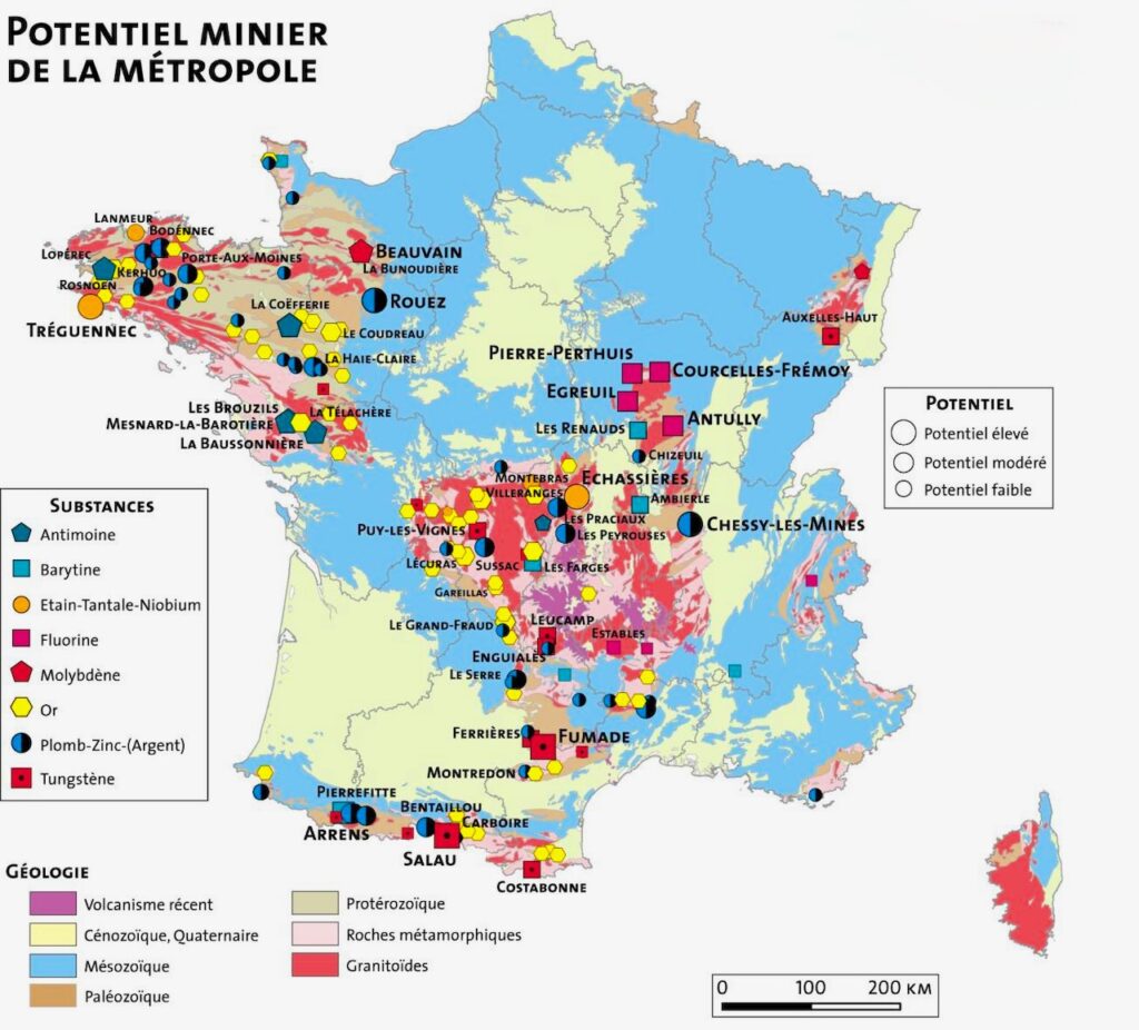 Carte Minéralogique de la France