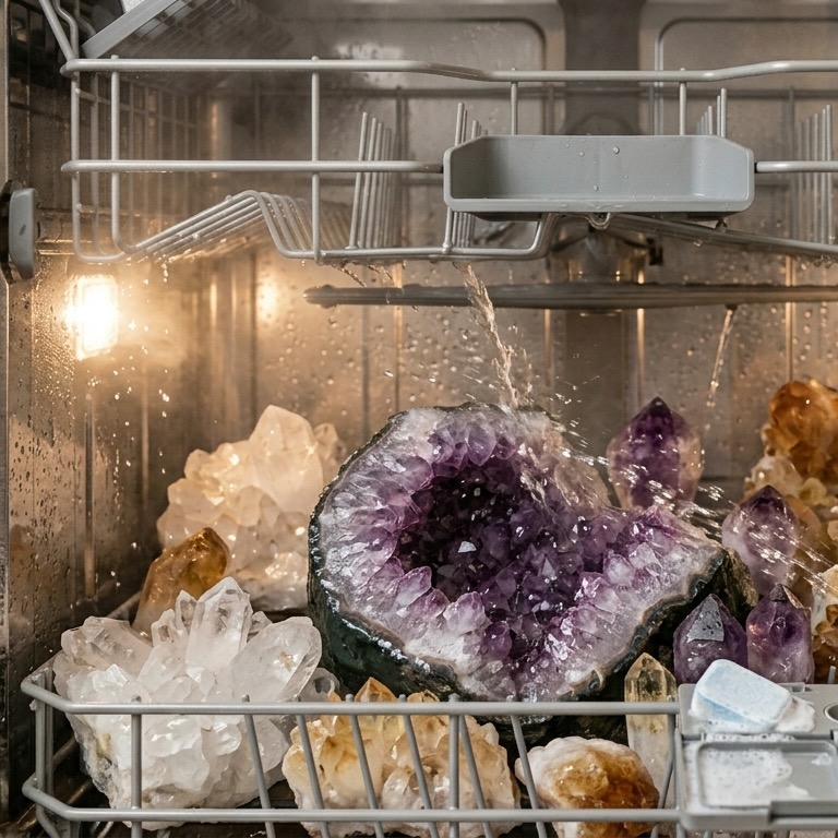 Comment Nettoyer ses Minéraux au Lave Vaisselle