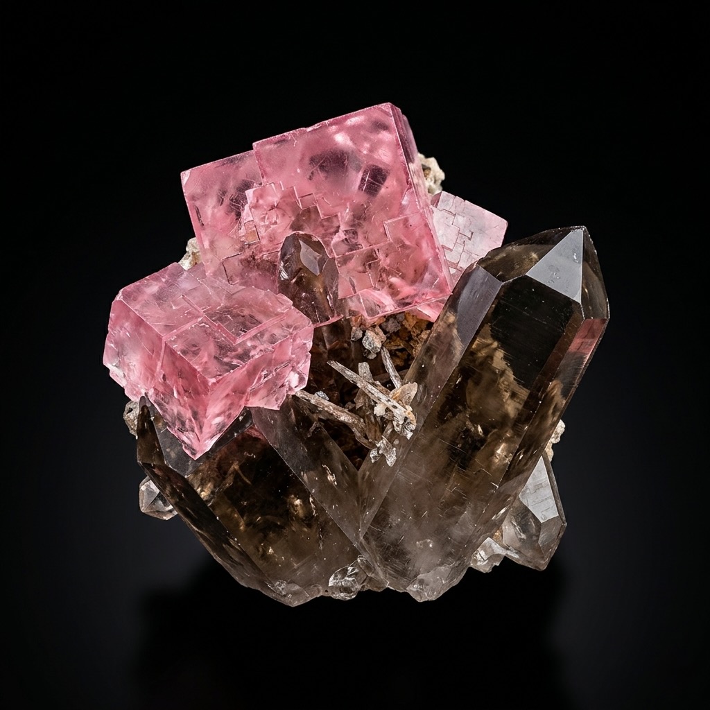 Fluorite et quartz fumé Mont Blanc France