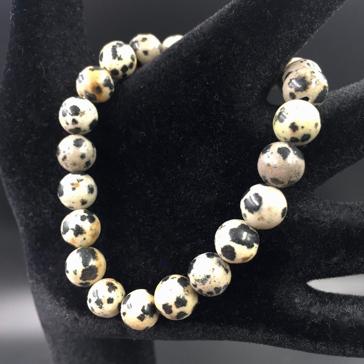 Bracelet en jaspe dalmatien “perles 8mm”