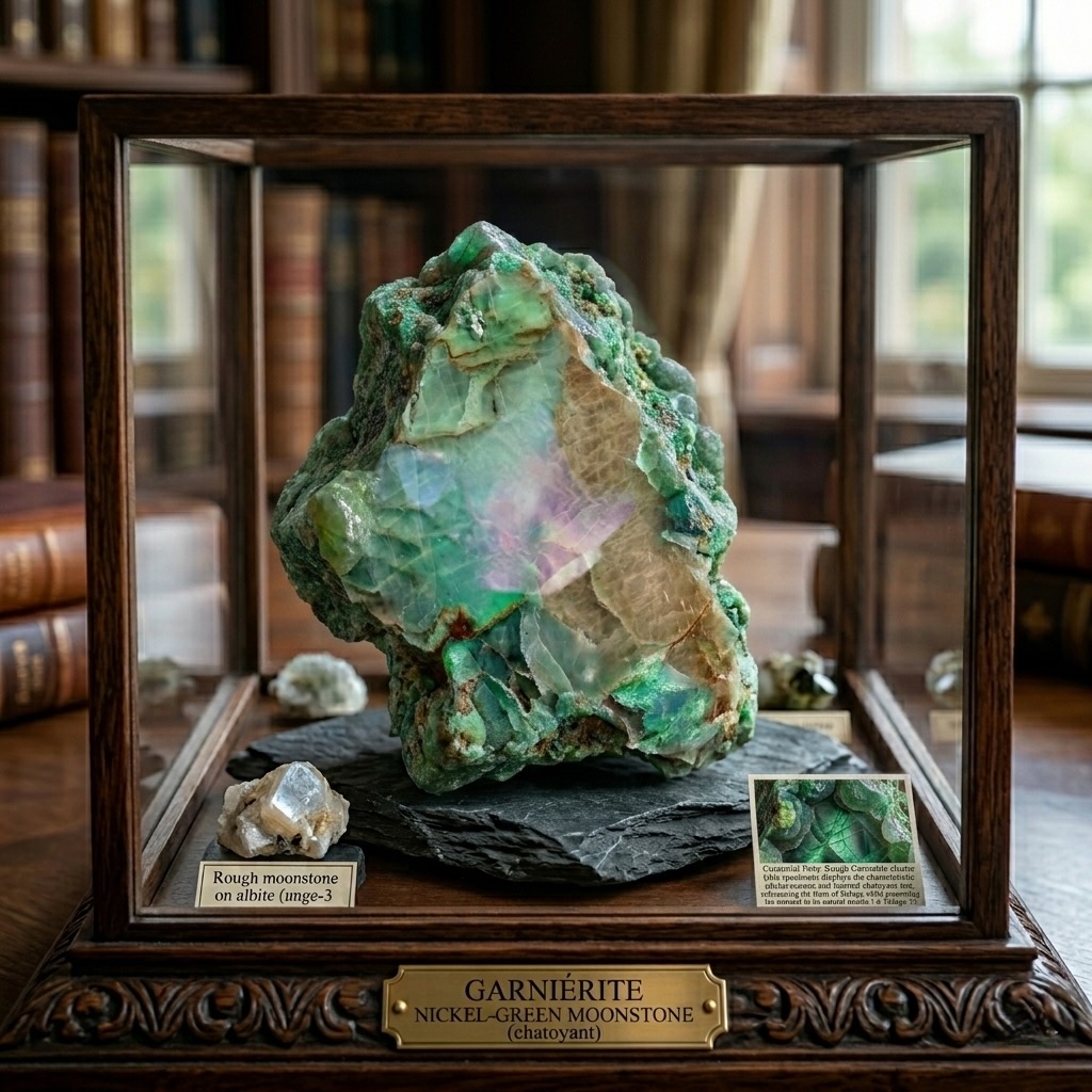 Pierre de lune verte Ganierite