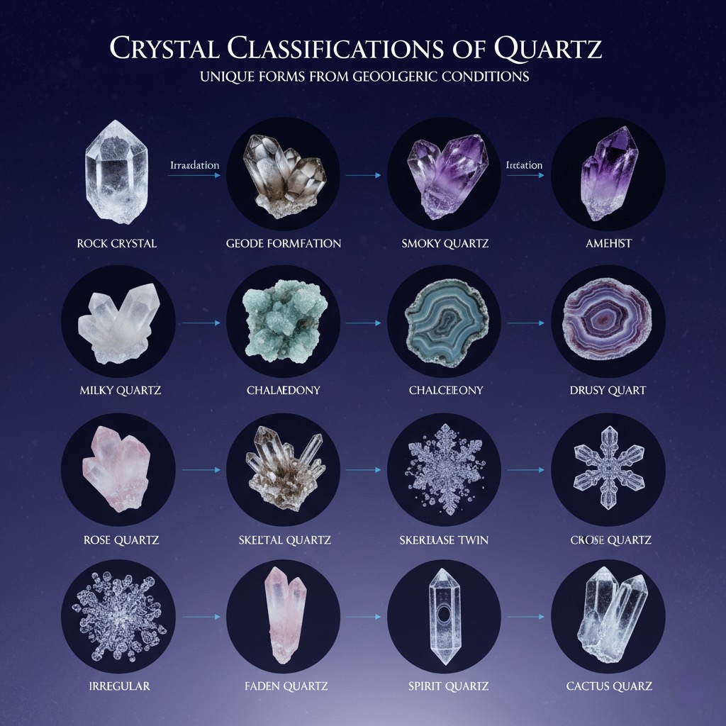 Les différentes cristallisations du cristal de roche