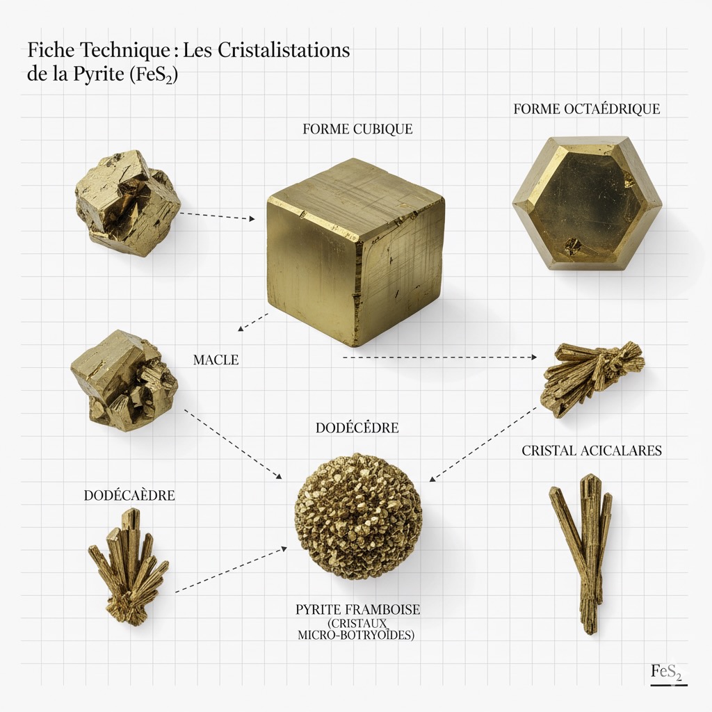 Les Différentes Formes de Cristallisations de le Pyrite