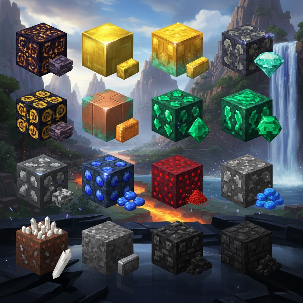 Les Minéraux dans Minecraft