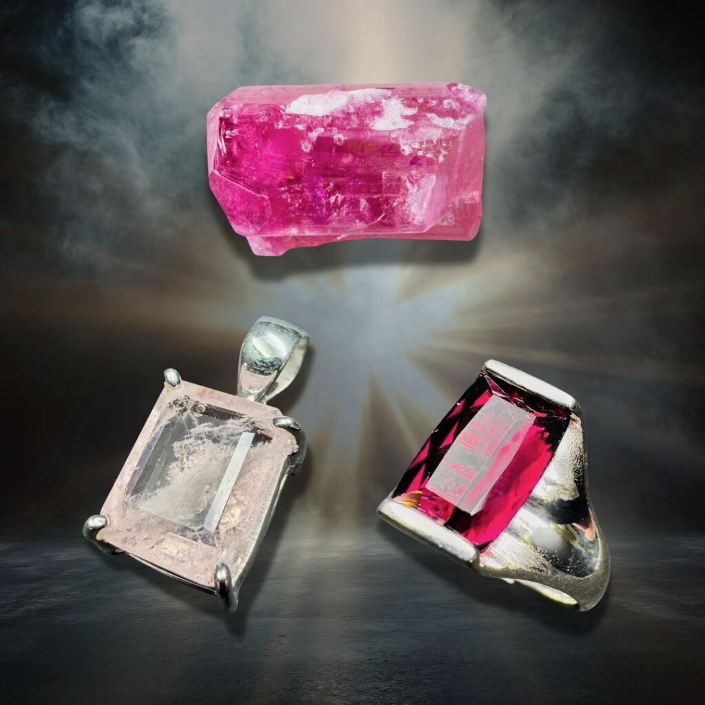 Morganite et Tourmaline Rubellite