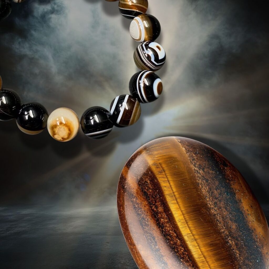 Oeil de tigre et agate oeil
