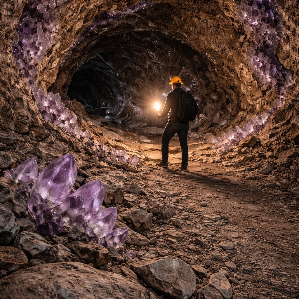 Une mine d'améthyste